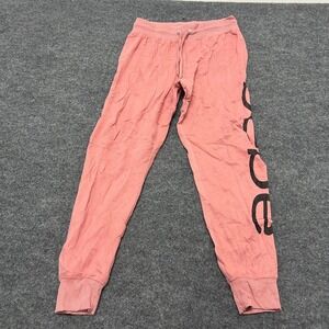 Bebe Sport Joggers Womens Size M Pink Logo Graphic Athletic Sweatpants Lounge